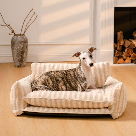 Canapé-lit à rayures Woof & Purr pour chien et chat