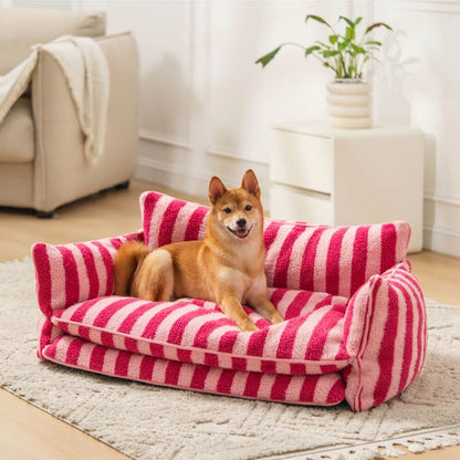 Canapé-lit à rayures Woof & Purr pour chien et chat
